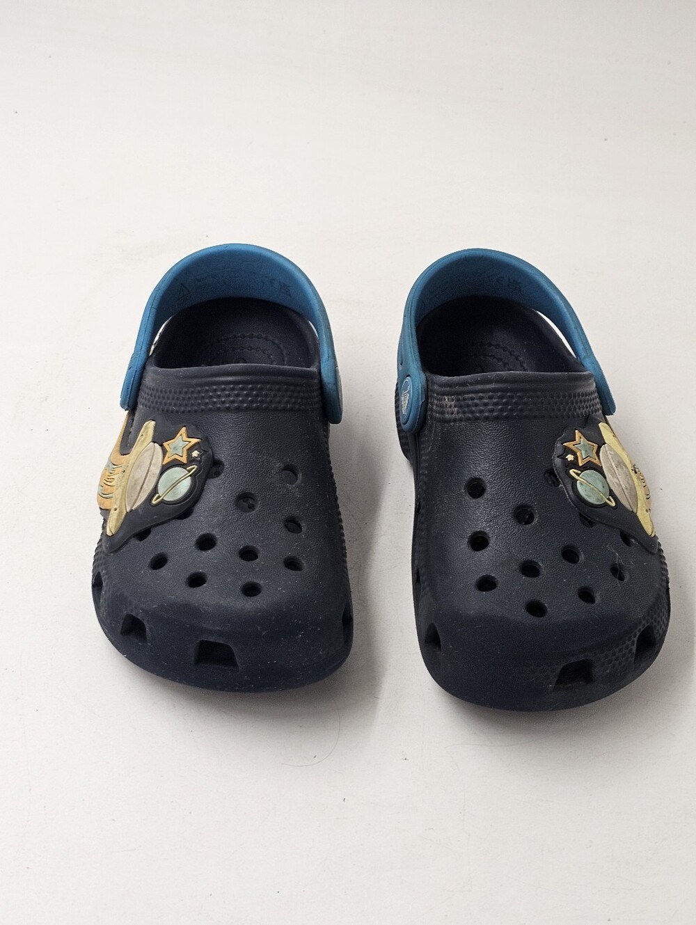 Crocs Kids Classic UFO Lights Clog Navy Blue Space Light Up Size C10 211623 - Picture 6 of 10